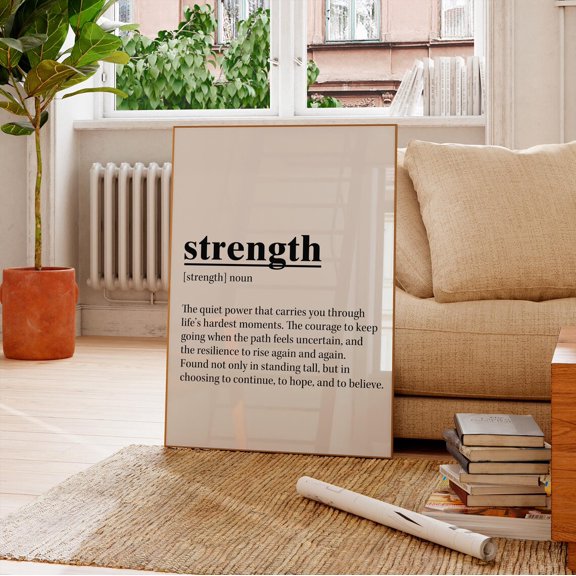 Strength Definition Gym Motivational Graphic Poster Unframed Paper Print