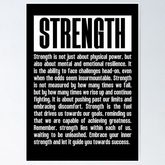 Strength Definition Quotes UNFRAMED Poster, 8x12