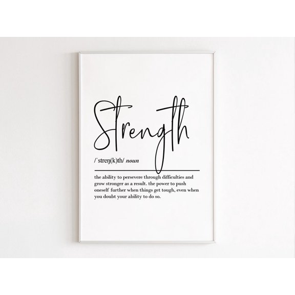 Strength Definition Wall Art Print, Unframed Paper Poster 24x36in