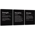 thumbnail image 1 of Strength Discipline Mindset Noun Inspirational Painting Wall Art 3 Pieces Canvas Print Office Wall Decor Poster Inspiring Framed Motivational Quotes for Wall Art Decoration Ready to Hang[36''Wx 16''H], 1 of 6