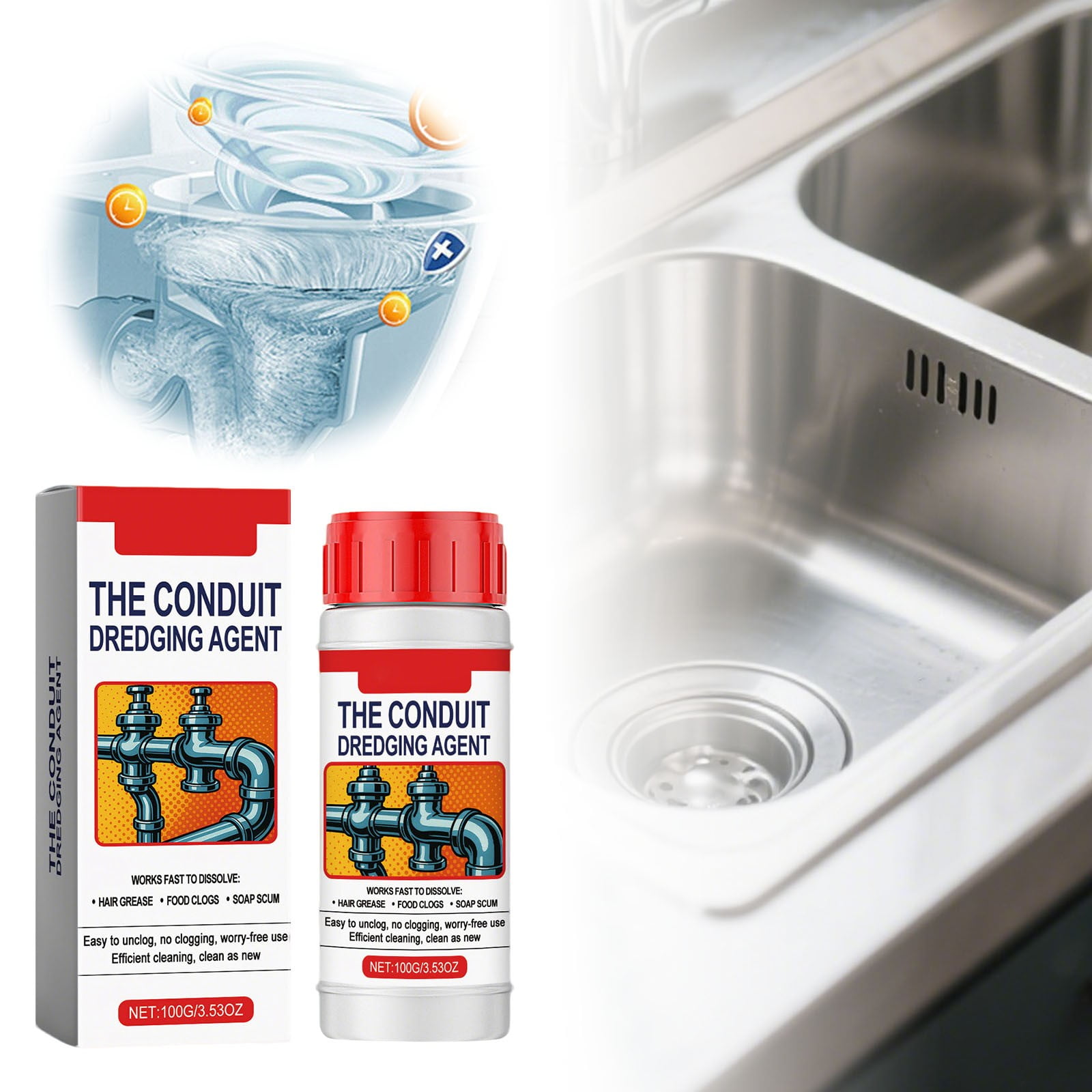 WGRF-Clean LINE Drain Cleaner And Unblocker - Industrial Strength, Fast