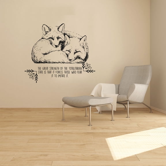 Strength Fox Foxes Motivation Quote Animal Animals Life Quotes Wall Sticker Art Decal for Girls Boys Room Bedroom Nursery House Fun Home Decors Stickers Wall Arts Vinyl Decoration Size (8x10 inch)