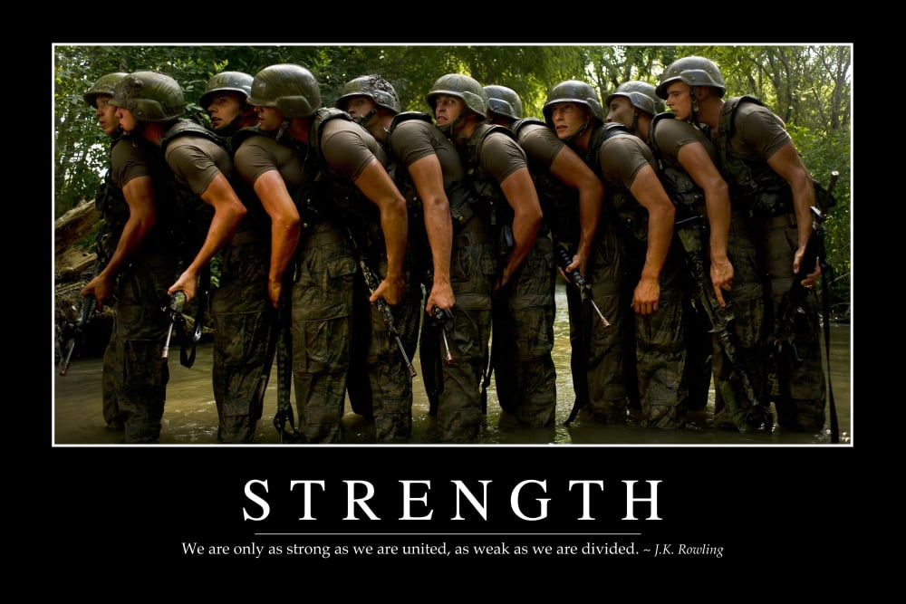Strength Inspirational Quote and Motivational Poster Canvas Art - Stocktrek Images (34 x 23)