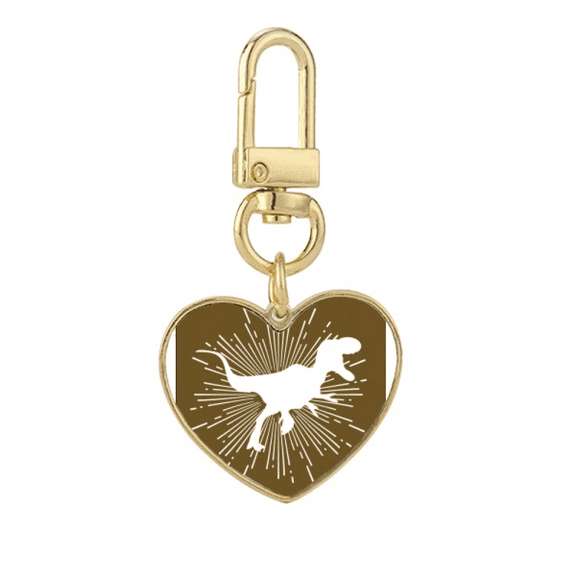 Strength Predator-prey Body Type Gold Heart Keychain Metal Keyring Holder