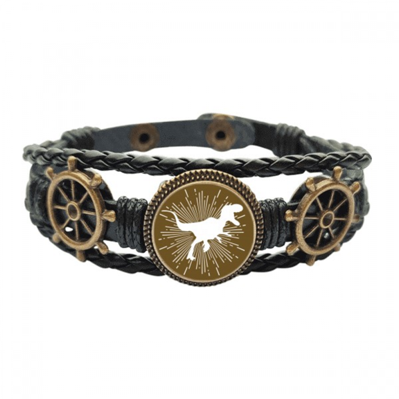 Strength Predator-prey Body Type Leather Braided Ocean Bracelet Wristband