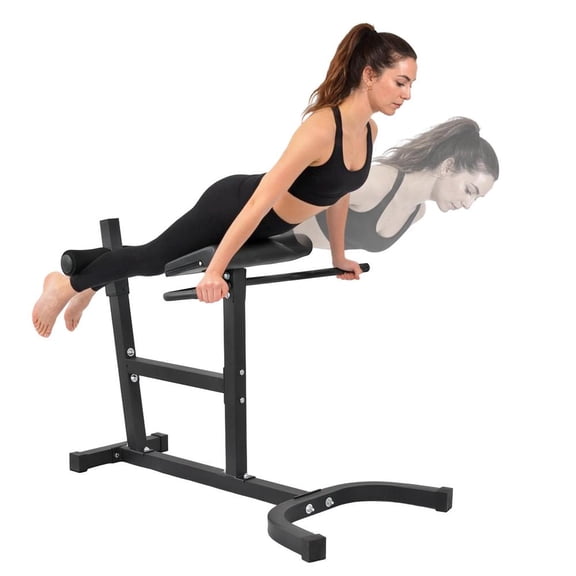 Strength Roman Chair Adjustable Back Extension Bench for Core & Glute Workouts, Heavy-Duty 440 LB Capacity - Black Options