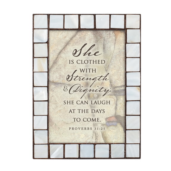 Strength and Dignity Amber Pearlescent 5 x 7 Table Top and Wall Photo Frame