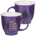 thumbnail image 1 of Strength and Dignity Proverbs 31 Woman Bible Verse Ceramic Coffee/Tea Mug Purple Sunflower Christian Coffee Cup for Women, 14 oz, 1 of 6