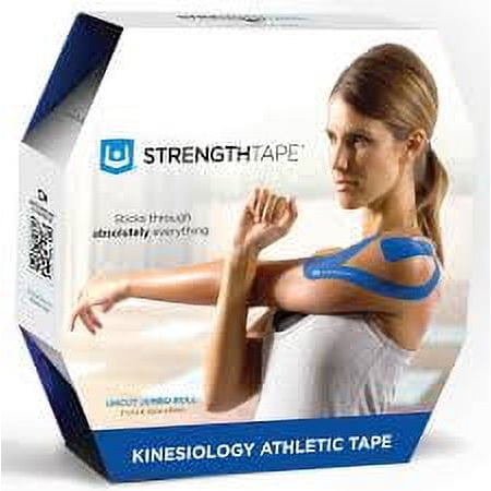 StrengthTape Kinesiology Tape for Injury Recovery, Muscle Relief , 35M Uncut Roll, Black, New