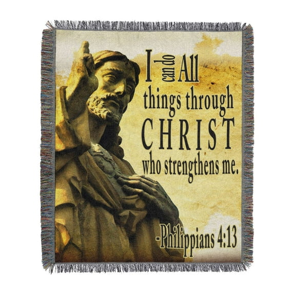 Strengthens Me 48" x 60" Woven Tapestry Throw