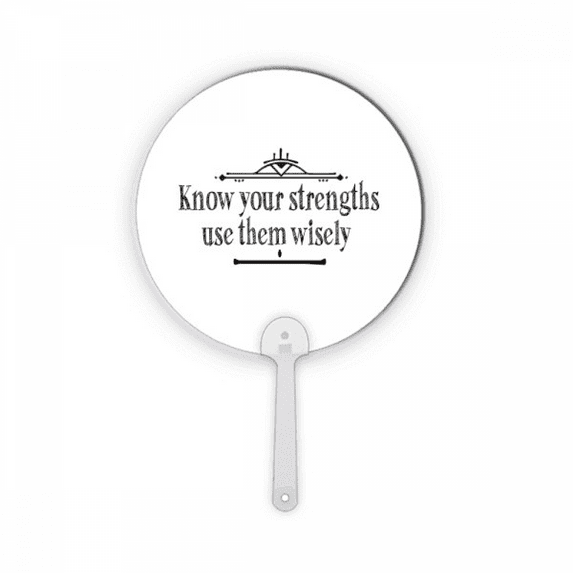 Strengths Wisely Game Art Deco Fashion Plastic Round Handheld Fan Decorations Craft