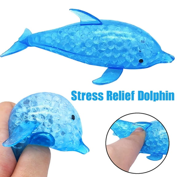 Stress Ball under $5! Bzdzmqm Spongy Bead Stress ReliefToy,Squeezable Dolphin Shaped Stress Ball with Soft Beads,Anxiety Relief FidgetToyfor Adultskids,Sensory Stress Relief SquishyToyfor Office Home