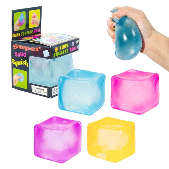 Stress Ball Cube Squishy Squeeze Toy Super Solid Squish Design Flexible Material Perfect for Desk Decor and Stress Relief During Work or Study