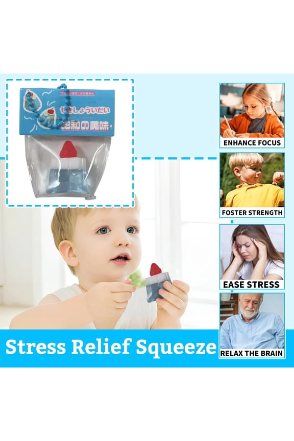 Stress Ball Fidget, Slow Rising Stress Ball, Squishy Keychain, Fidget Keychain, Crunchy Stress Ball, Strawberry Squishy, Clear Packaging, 1 Pc