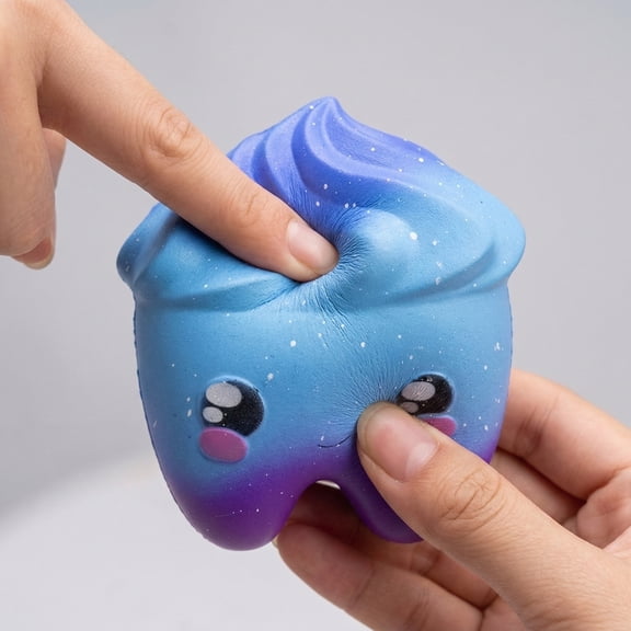 Stress Ball Squishy, tooth Shaped, 3X2 in, Soft Foam, Cute Smile, Slow Rise Stress Ball, desk Use, 1 Pc