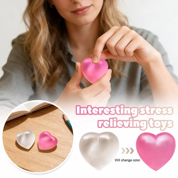 Stress Ball Squishy with Heart Gel-Filled Core, Ultra-Soft Squeezable Sensory Ball for Stress Relief & Focus, Anxiety Relief for Adults