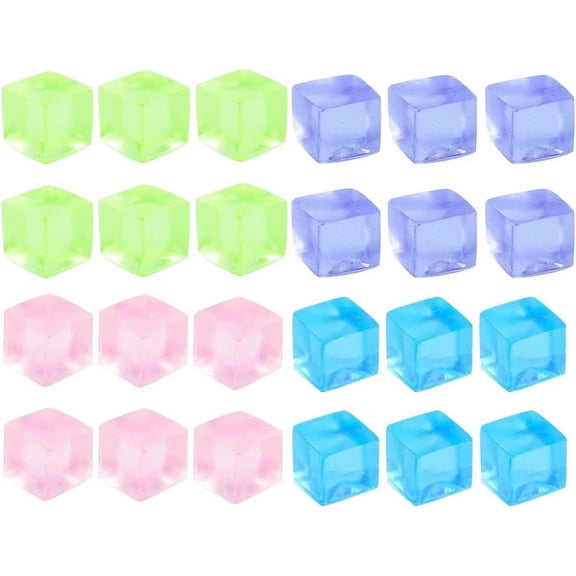 Stress Balls Fidget Toys, Ice Cube Squeeze Toys, Square Squeeze Ball Sensory Toys, Squeeze Balls for Party Favors and Stocking Stuffers