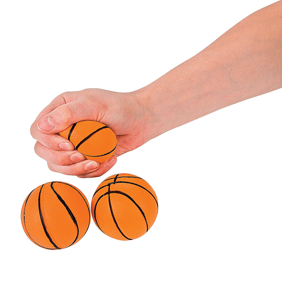 Stress Balls Realistic Basketball Sport - Party Favors - 12 Pieces