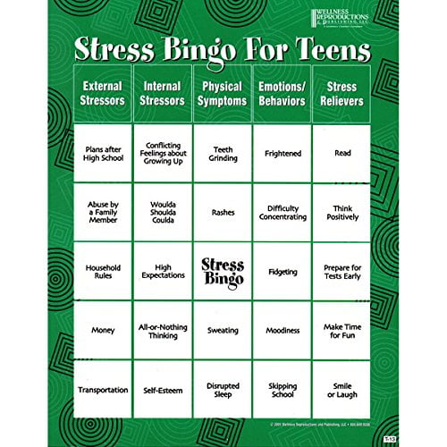 Stress Bingo for Teens: An Engaging and Educational Game About Stress and Ways to Reduce It