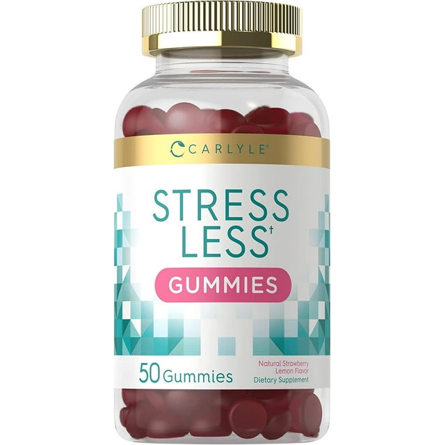 Stress Less Gummies 50 Count with Gaba & L Theanine Strawberry