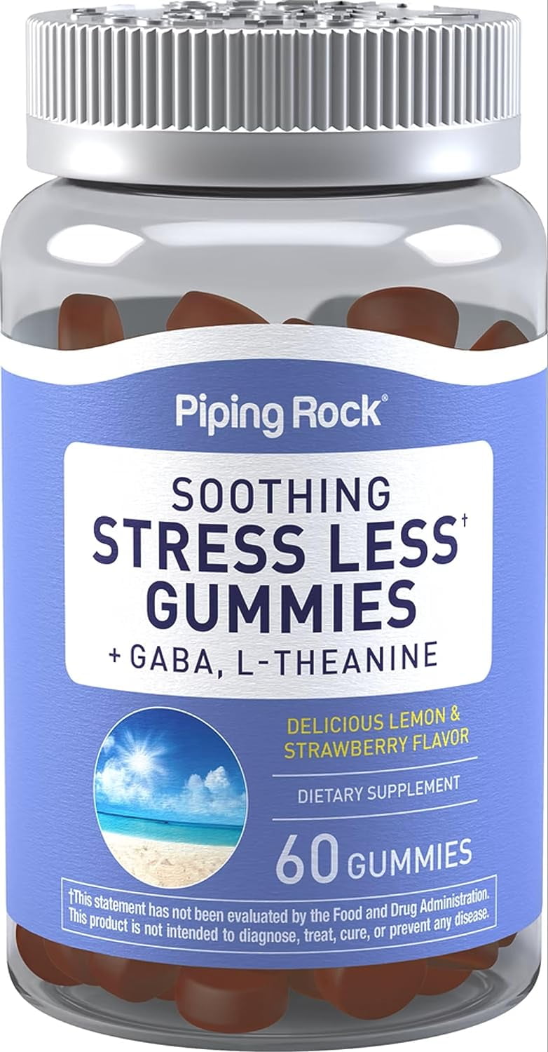 Stress Less Gummies 60 Count with Gaba & LTheanine Lemon