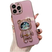 Stress Relief 3D Quicksand Astronaut Stand Bling Phone Case for Xiaomi Mi Redmi Note 12/12 Pro / 12 Pro Max 5G 4G, Unique Bracket Soft Cover, Shining Protective ShellPurple,Note 12 Pro