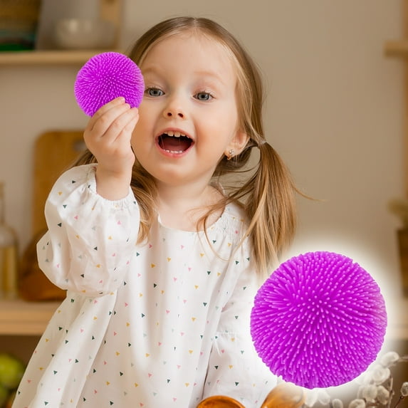 Stress Relief Anxiety Calming Fine Fluff Squeeze Ball for Adults, Squishies Party Favors for Adults, Mini Stress Ball Fidget Toys, Fun Party Small Gifts, Purple
