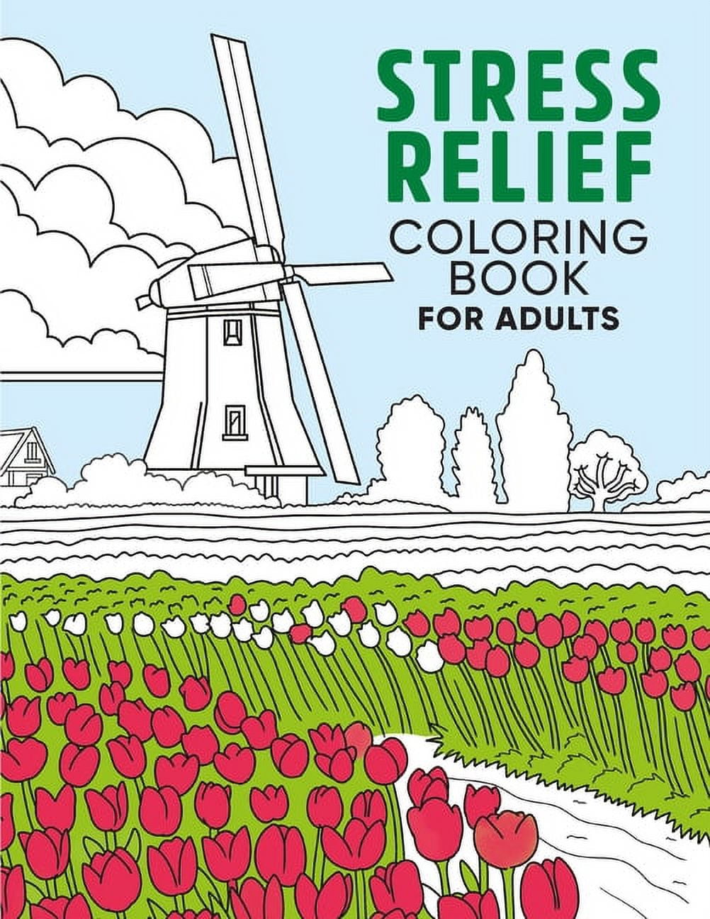 Nature Stress Relieving Coloring Book for Adults & Colored Pencils Set