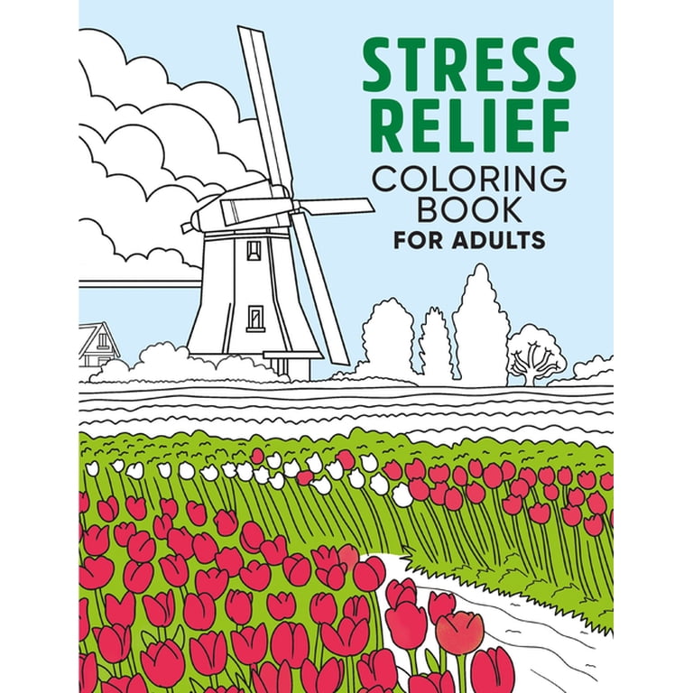 Large Print Adult Coloring Book – Stress Relief With 102 Pages