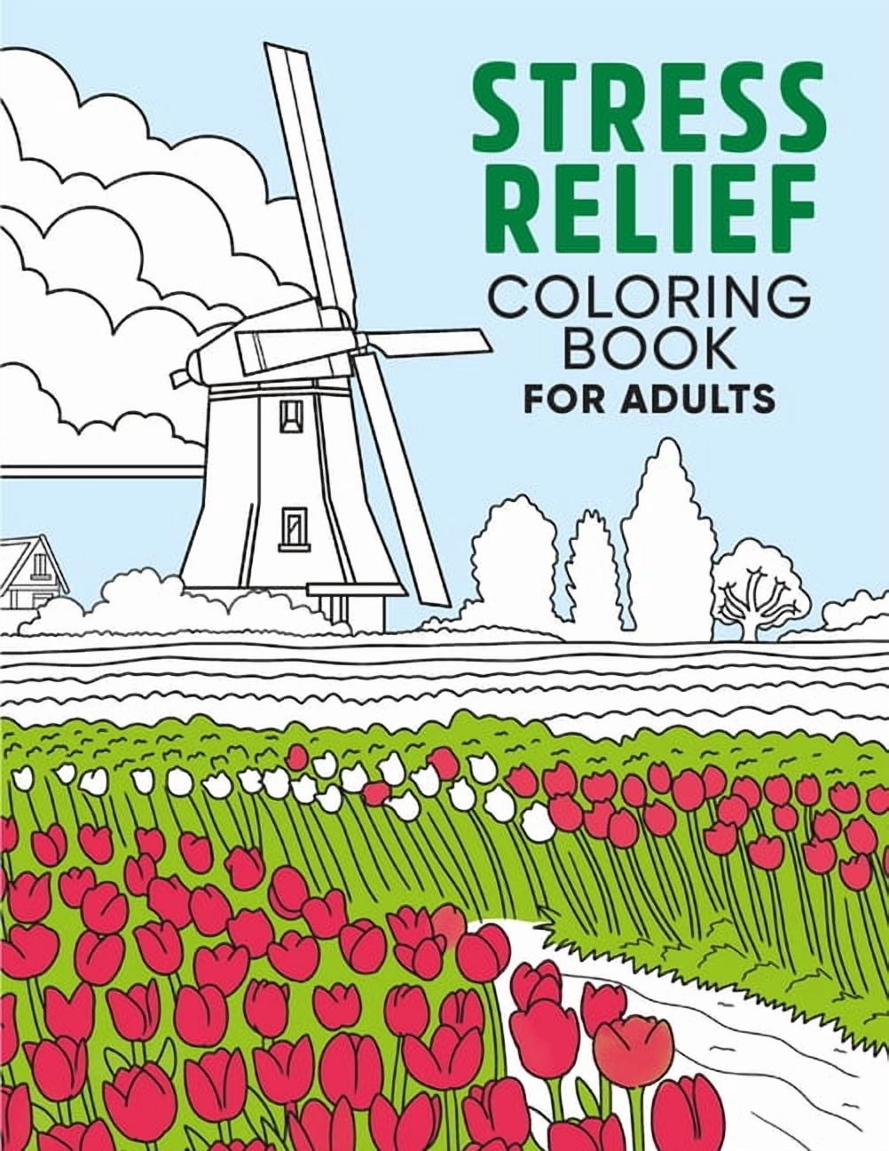 Stress Relief Coloring Book for Adults (Paperback) - Walmart.com