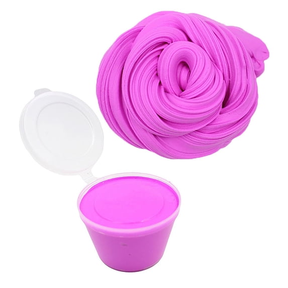 Stress Relief Decoration Adults, Sensory Squeeze desktop decor, Butter Stress Play Sets, Magenta Solid Cloud Slime, Clear Slime Bucket, Plastic Storage Container, Storage Container with Lid,
