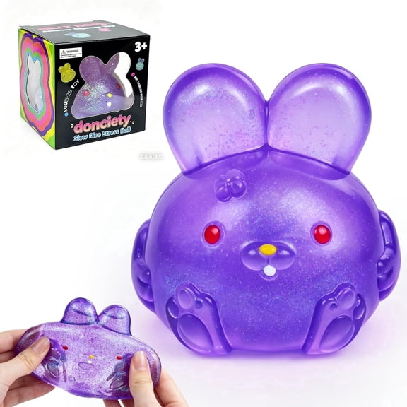 Smartology Glitter Sensory Fidget Bunny Stress Ball, Purple (1 Piece)