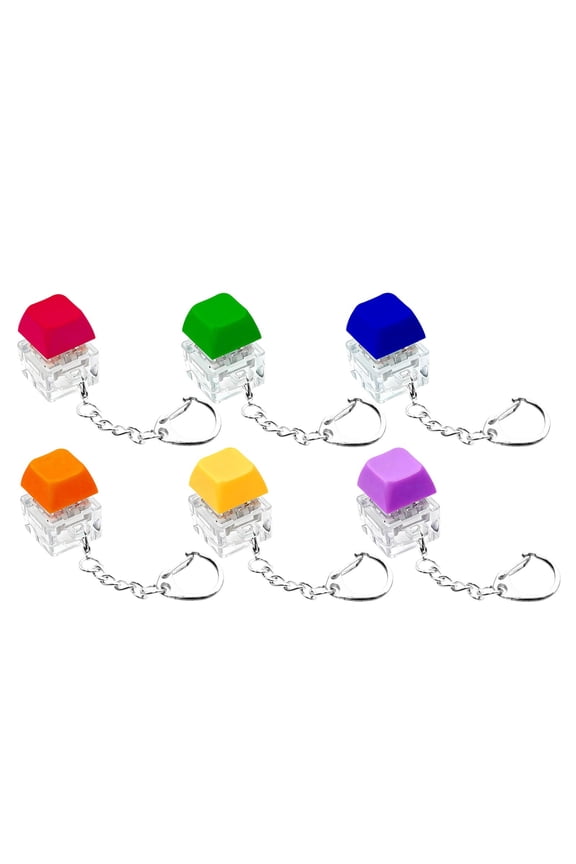 Stress Relief Keyboard Keychain, Portable Fidget Controller Button for Adults, ABS Mechanical Key Clicker, Anxiety Relief Toy, Office Worker Daily Carry Gift