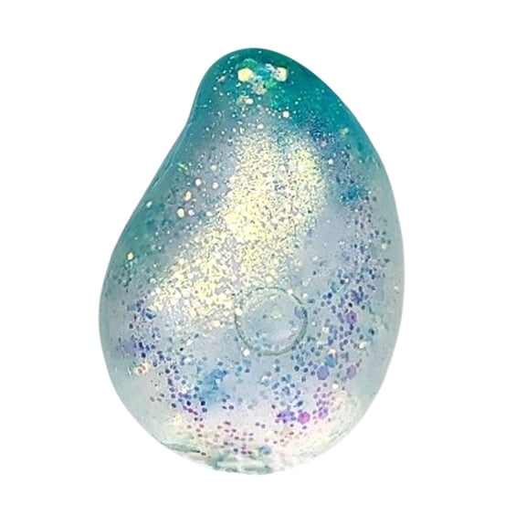 Stress Relief Mango Toy Slow Rising Sensory Fidget Glitter Gradient Squeeze Toy for Anxiety Relief Blue