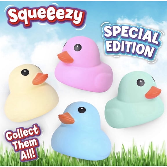 Stress Relief, Massage Sunny Days Pastel Spring Rubber Duck Stress Ball, Pastel (1 Piece)