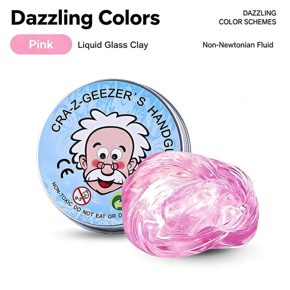 Stress Relief Non-Newtonian Fluid Liquid Glass Putty, Clear Crystal Slime Foam Bouncing Clay, Sensory Decompression Toy for Kids DIY Crafts