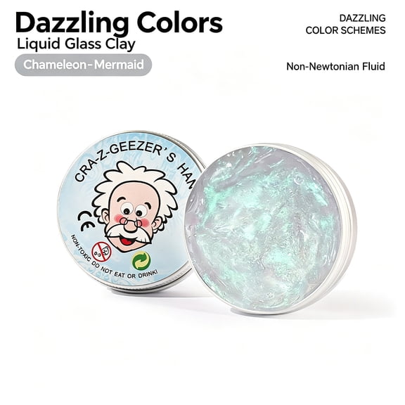 Stress Relief Non-Newtonian Fluid Liquid Glass Putty, Clear Crystal Slime Foam Bouncing Clay, Sensory Decompression Toy for Kids DIY Crafts