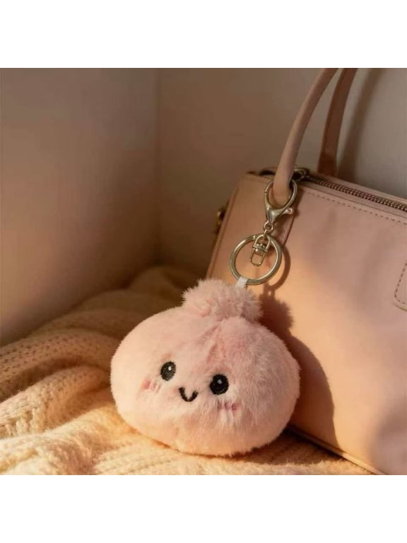 Stress Relief Plush Dumpling Keychain, Steamed Bun Stress Relief Keychain, Fidget Gifts for Anxiety Relief, Adorable Stress-Relieving Companion