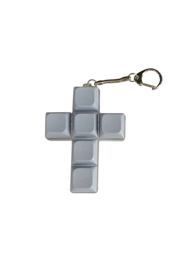 Stress Relief Pop Fidget Toy, Blue Cross Shape, 1 Pack, Keychain for Anxiety Stress Relief for Adults
