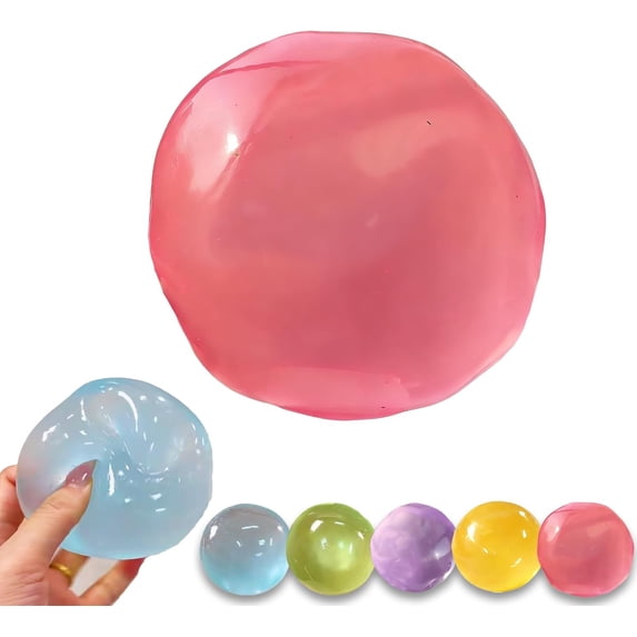 Stress Relief Sensory Tool, Transparent Coconut Oil Squeeze Gadget for Anxiety Reduction, 2in Size, Soft Tactile Experience, Fun Fidget Accessory for Home Office Commute, Perfect Gift Idea (Pink)