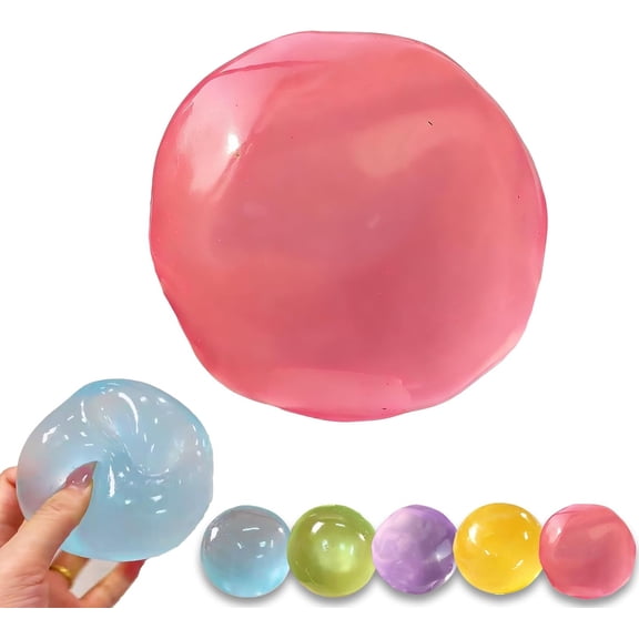 Stress Relief Sensory Tool, Transparent Coconut Oil Squeeze Gadget for Anxiety Reduction, 2in Size, Soft Tactile Experience, Fun Fidget Accessory for Home Office Commute, Perfect Gift Idea (Pink)