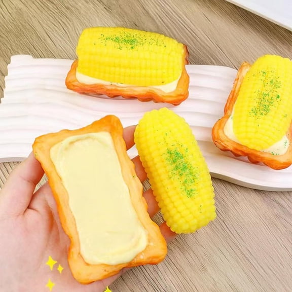 Stress Relief Simulated Corn Stress Relief Slow Rising Toasted Bread Corn Sensory Decompression Stress Ball Food Pinch Fidget
