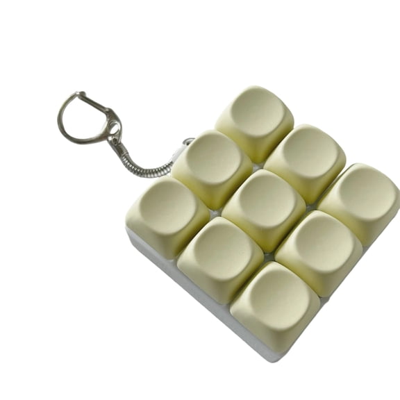 Stress Relief Squishy Squeeze Mechanical Keyboard Fidget Ball Tactile Click Sensory Ball with Cute Desktop Design for Anxiety Relief Yellow