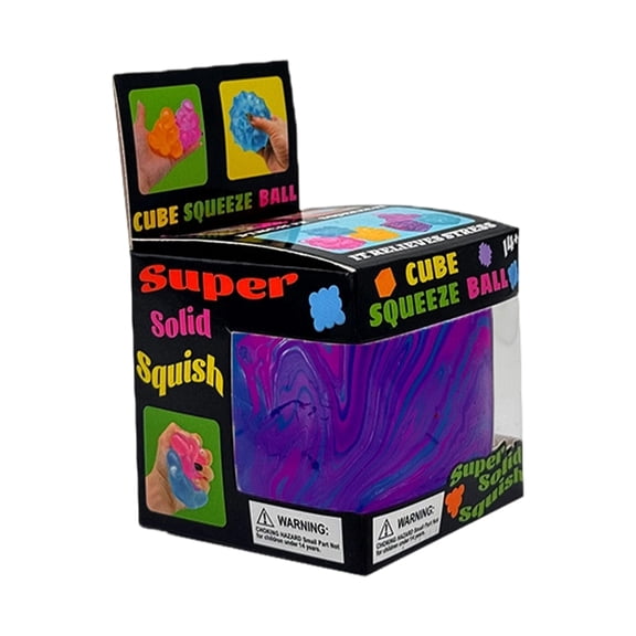 Stress Relief Stress Balls for and Adults Soft Malt Sugar Texture Sensory Fidget Toys for Anxiety Classroom and Office Use Cube Shape Purple