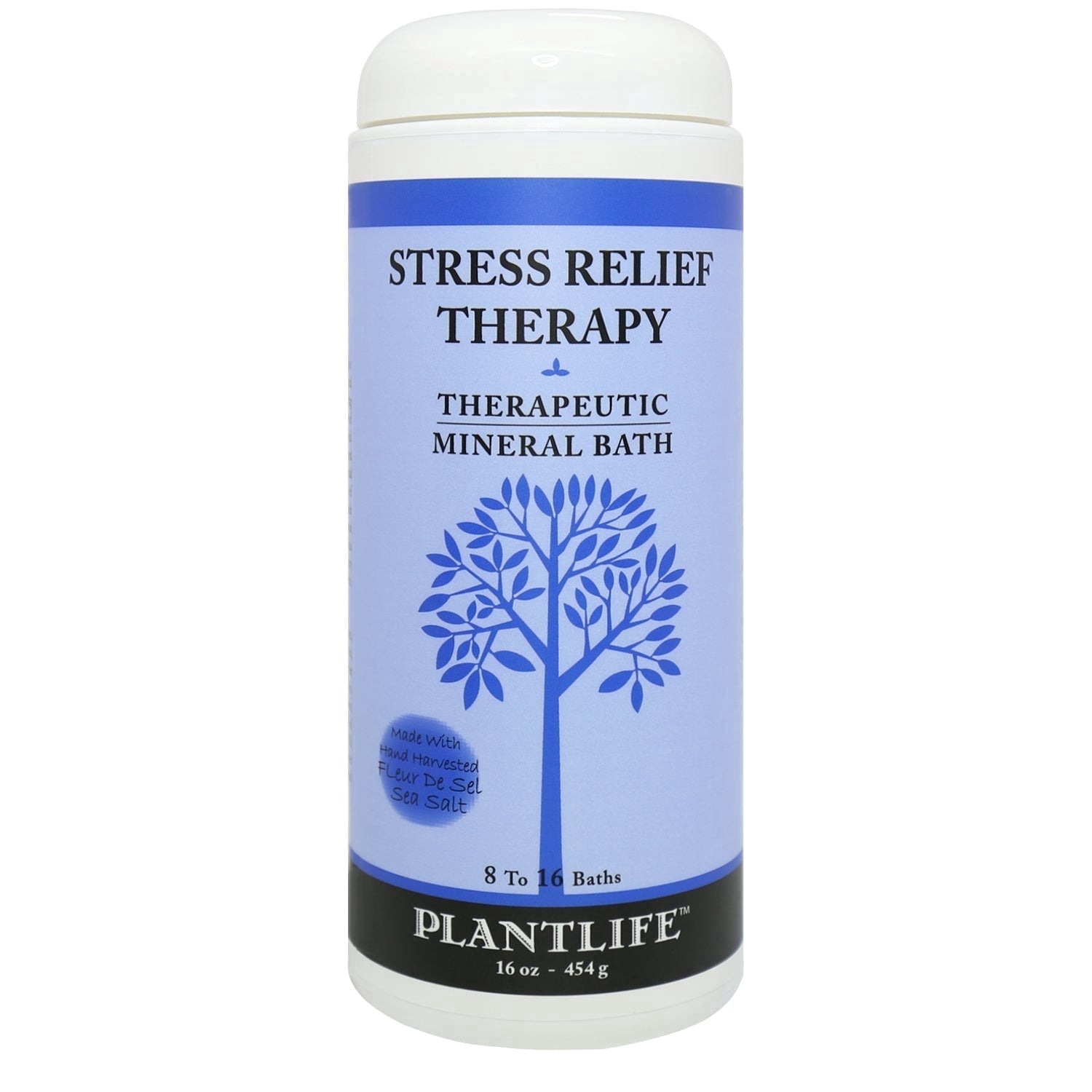 Plantlife Stress Relief Therapeutic Mineral Bath Salt – Calming Aromatherapy Soak with Essential Oils, 16 oz