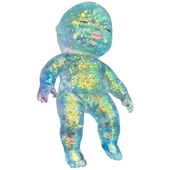 Stress Relief Toy, 1Pcs Stress Relief Glitter Man Toy, Anti-Anxiety Clear Man Sensory Toy with Colorful Sequins, Stretchy Stress Ball Squeeze Fidget Toy