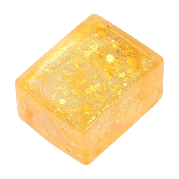 Stress Relief Toy, Sensory Slow Rising Crystal Sequin Fidget Block, Soft Silicone Squeeze for Anxiety, Portable Desk Relaxation Gadget, Yellow