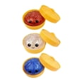 thumbnail image 1 of Stress Relief Toy – Squishy Bao Bun Squeeze Toy with Slow-Release Air & Playful Music Sound for Anxiety Relief, Office & Kids – 3-Pack (White, Red, Blue), 1 of 6