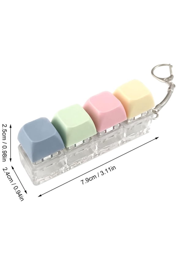 Stress-Relieving Toy Fun Fingertip Keychain Finger Keyboard Clicker Fidget Mechanical Keyboard Switch Keychain Sensory Toy for Anxiety Relief Focus Concentration Travel Portable Accessories Gift