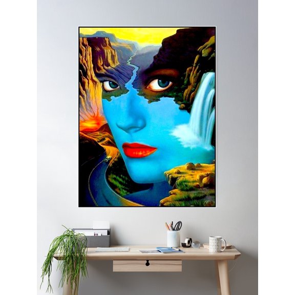 Stress : Vintage Surreal Abstract Psychedelic Print Poster Wall Art, Modern Wall Decor For Living Room Bedroom, 8x12 UNFRAMED